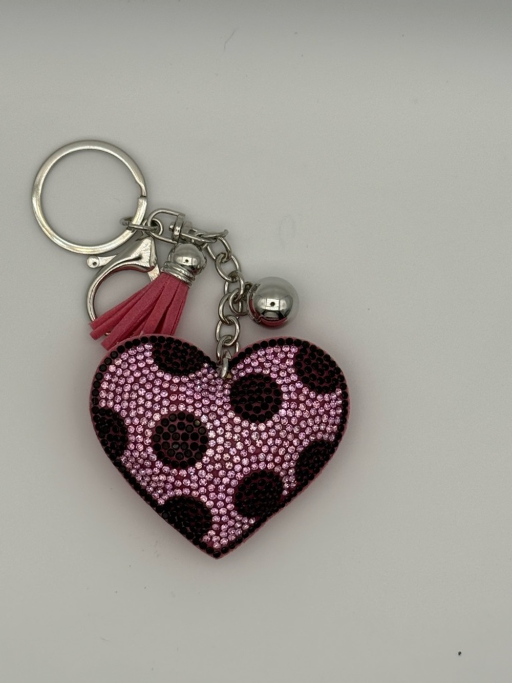 Pink Polka Dot Heart purse bling